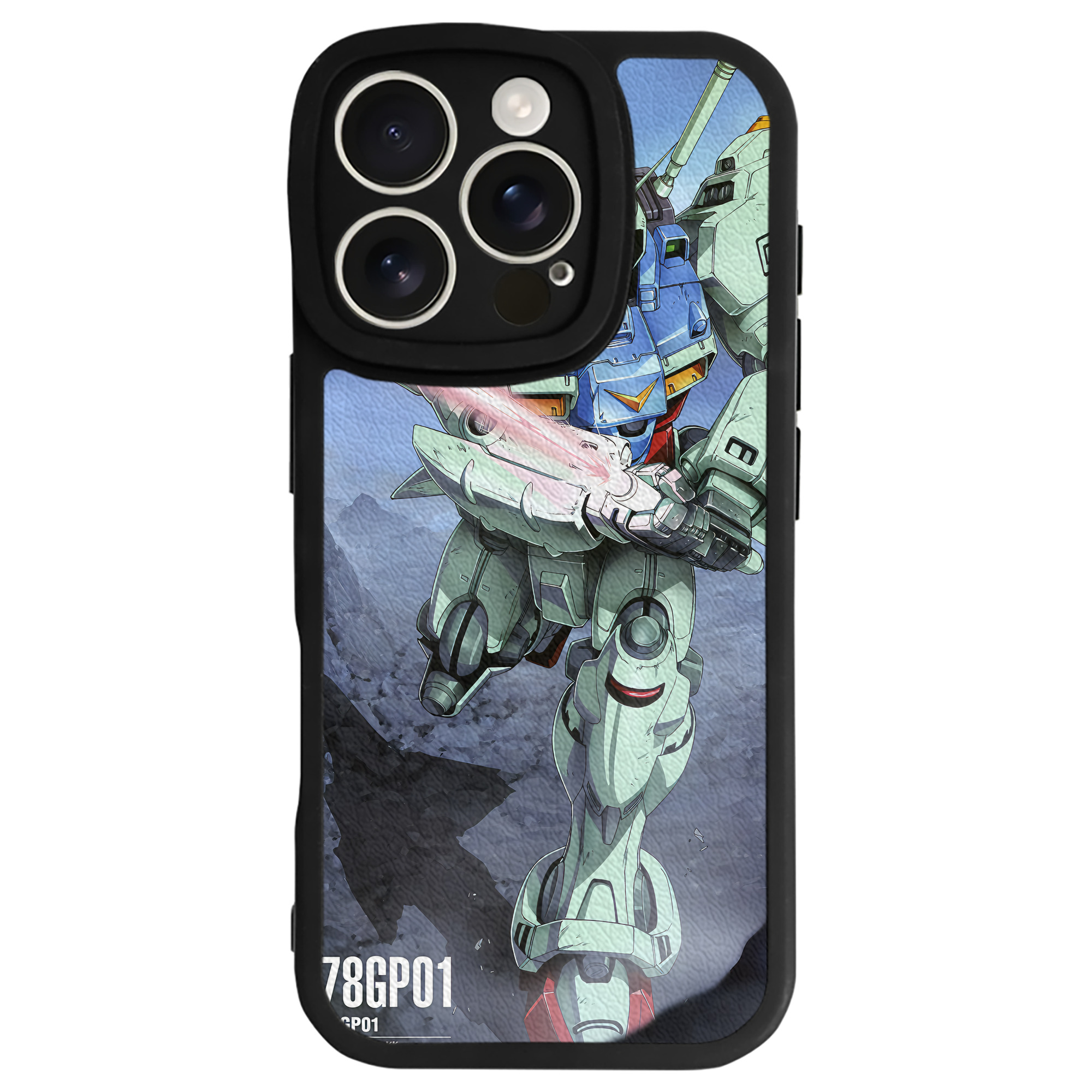 （画像用） 機動戦士ガンダム Mobile Suit Gundam 【iPhone 16シリーズ対応】シリコンスマホケース（レザー調） 材質：シリコン